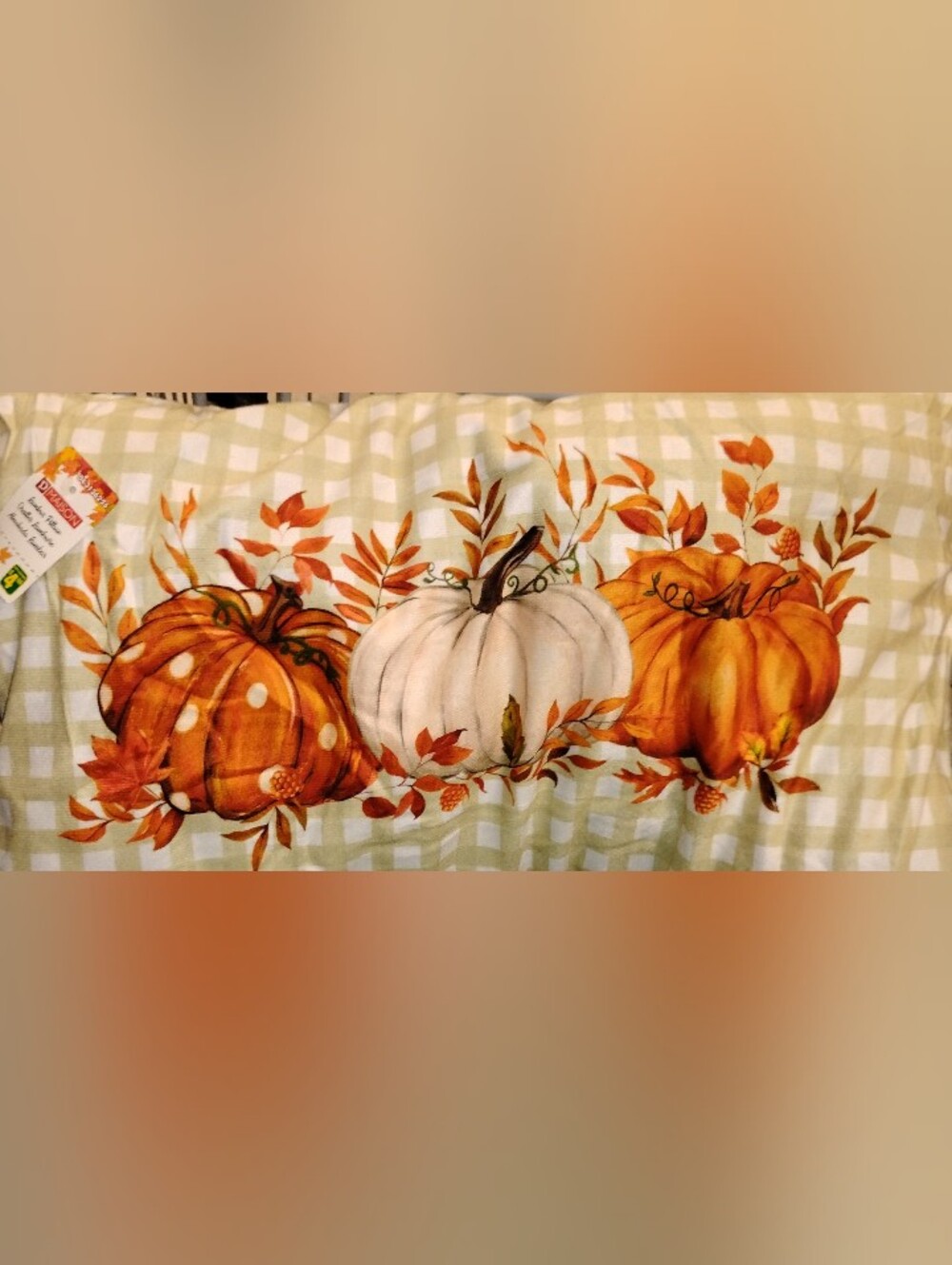 Autumn Harvest Pumpkin Body Pillow - Cream & Orange